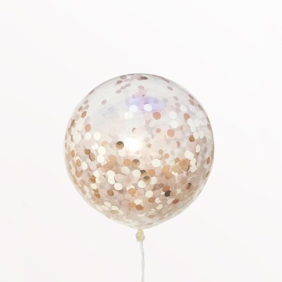 2PC-18 inch Rose Gold Confetti Balloons - Picture 1 of 3